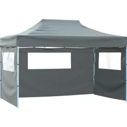 vidaXL Carpa pleglable con 3 paredes 431x291x315 cm gris Antracita Clearance