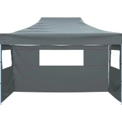 vidaXL Carpa pleglable con 3 paredes 431x291x315 cm gris Antracita Clearance