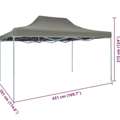 vidaXL Jardín-Carpa pleglable Pop-Up gris 3x4,5 m