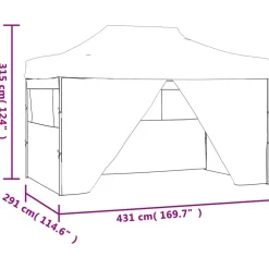 vidaXL Jardín-Carpa pleglable Pop-up con 4 paredes 3x4,5 m