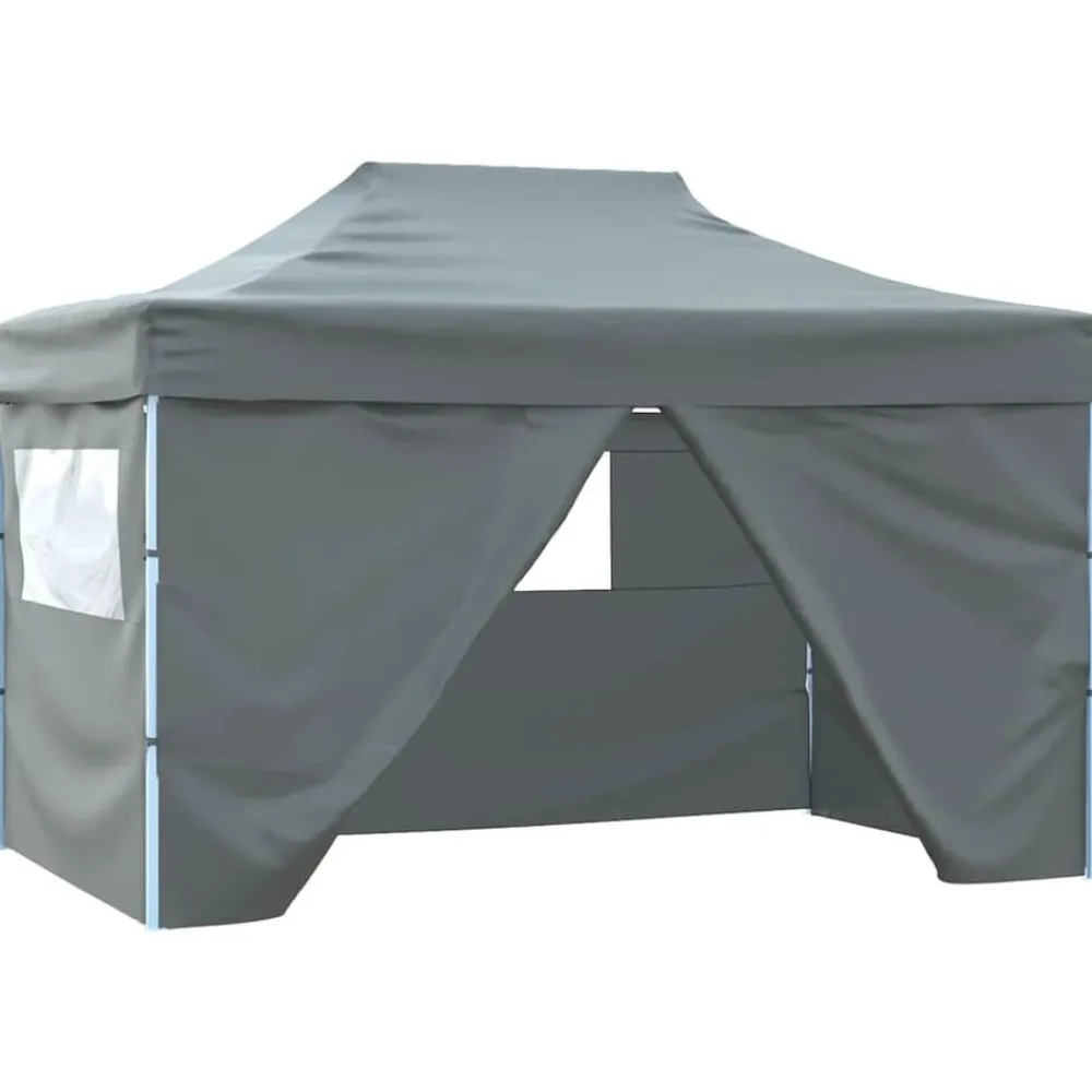 vidaXL Jardín-Carpa pleglable Pop-up con 4 paredes 3x4,5 m gris