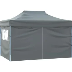 vidaXL Jardín-Carpa pleglable Pop-up con 4 paredes 3x4,5 m gris