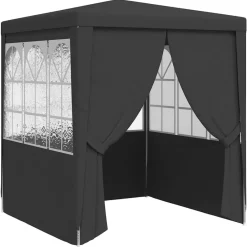 vidaXL Carpa profesional para fiestas con paredes gris 90 g/m² 2x2 m Antracita Online