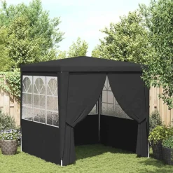 vidaXL Carpa profesional para fiestas con paredes gris 90 g/m² 2x2 m Antracita Online