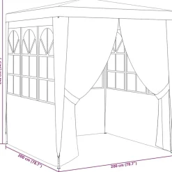 vidaXL Carpa profesional para fiestas con paredes gris 90 g/m² 2x2 m Antracita Online