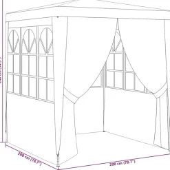 vidaXL Jardín-Carpa profesional para fiestas con paredes 90 g/m² 2x2 m