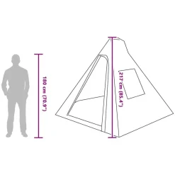 vidaXL Actividades Al Aire Libre-Carpa Tipi con techo 383 x 338 x 217 cm tafetán