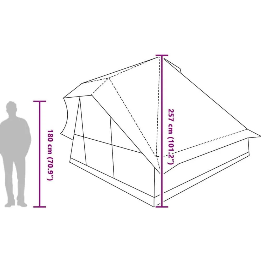 vidaXL Actividades Al Aire Libre-Carpa Tipi con techo 364 x 281 x 257 cm tafetán