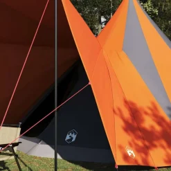 vidaXL Carpa Tipi con techo 510 x 690 x 330 cm tafetán Gris y naranja Best