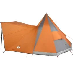 vidaXL Carpa Tipi con techo 510 x 690 x 330 cm tafetán Gris y naranja Best