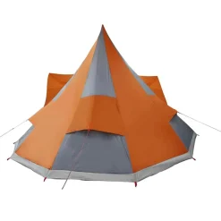vidaXL Carpa Tipi con techo 510 x 690 x 330 cm tafetán Gris y naranja Best