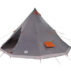 vidaXL Carpa Tipi con techo 560 x 560 x 300 cm tafetán Gris y naranja Best
