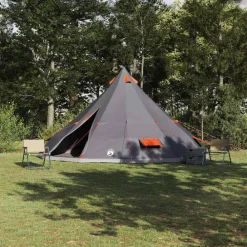vidaXL Carpa Tipi con techo 560 x 560 x 300 cm tafetán Gris y naranja Best