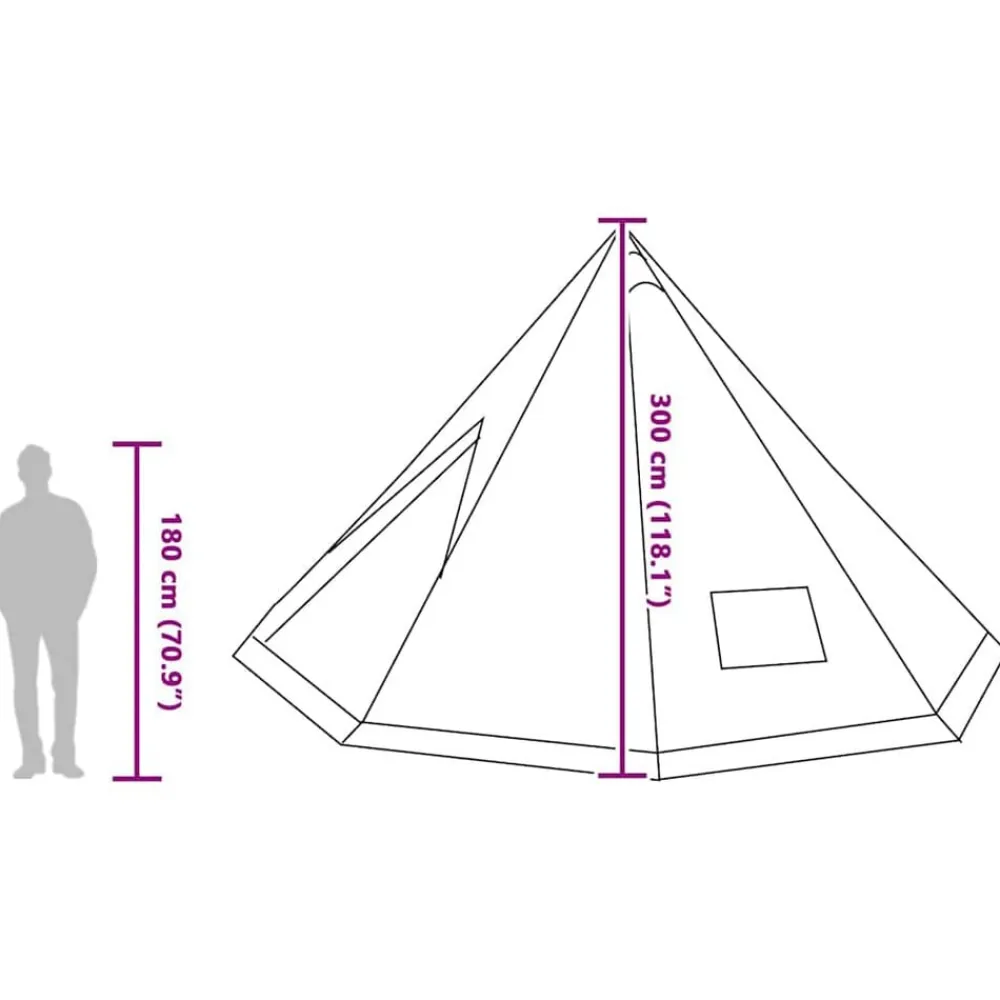 vidaXL Carpa Tipi con techo 560 x 560 x 300 cm tafetán Gris y naranja Best