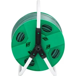 vidaXL Accesorios De Bricolaje-Carrete de manguera de pie con set racores PVC verde 0,5