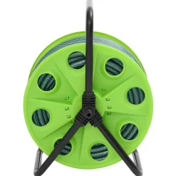 vidaXL Accesorios De Bricolaje-Carrete de manguera de pie con set racores PVC verde 0,5