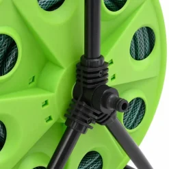 vidaXL Accesorios De Bricolaje-Carrete de manguera de pie con set racores PVC verde 0,5