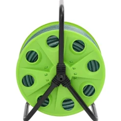 vidaXL Accesorios De Bricolaje-Carrete de rollo para manguera de pie PVC verde 20 m