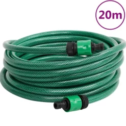 vidaXL Accesorios De Bricolaje-Carrete de rollo para manguera de pie PVC verde 20 m