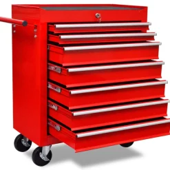 vidaXL Herramientas-Carrito caja de herramientas 7 cajones