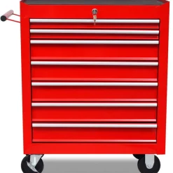 vidaXL Herramientas-Carrito caja de herramientas 7 cajones