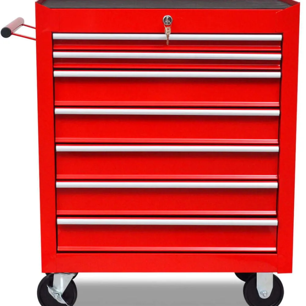 vidaXL Herramientas-Carrito caja de herramientas 7 cajones