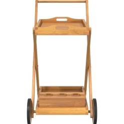 vidaXL Carrito camarera madera maciza de acacia 54x87x90 cm New