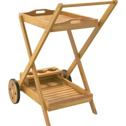 vidaXL Carrito camarera madera maciza de acacia 54x87x90 cm New