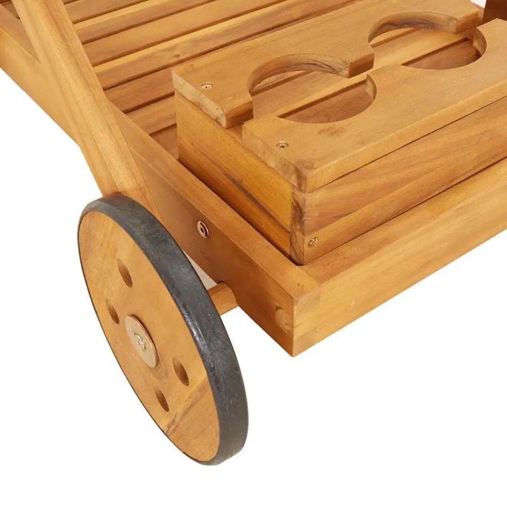 vidaXL Carrito camarera madera maciza de acacia 54x87x90 cm New