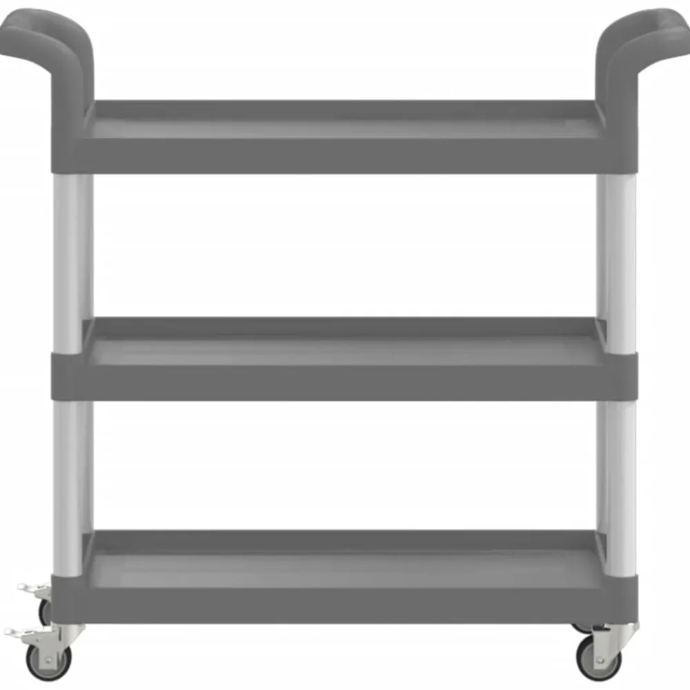 vidaXL Carrito de 3 niveles aluminio 77x34x72 cm Gris Best