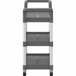 vidaXL Carrito de 3 niveles aluminio 77x34x72 cm Gris Best