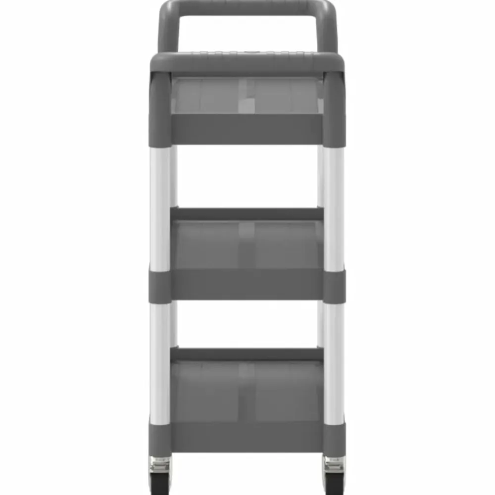 vidaXL Carrito de 3 niveles aluminio 77x34x72 cm Gris Best