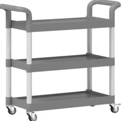 vidaXL Carrito de 3 niveles aluminio 77x34x72 cm Gris Best
