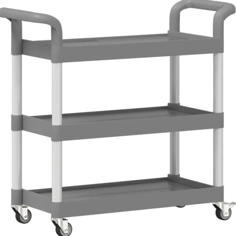 vidaXL Carrito de 3 niveles aluminio 77x34x72 cm Gris Best