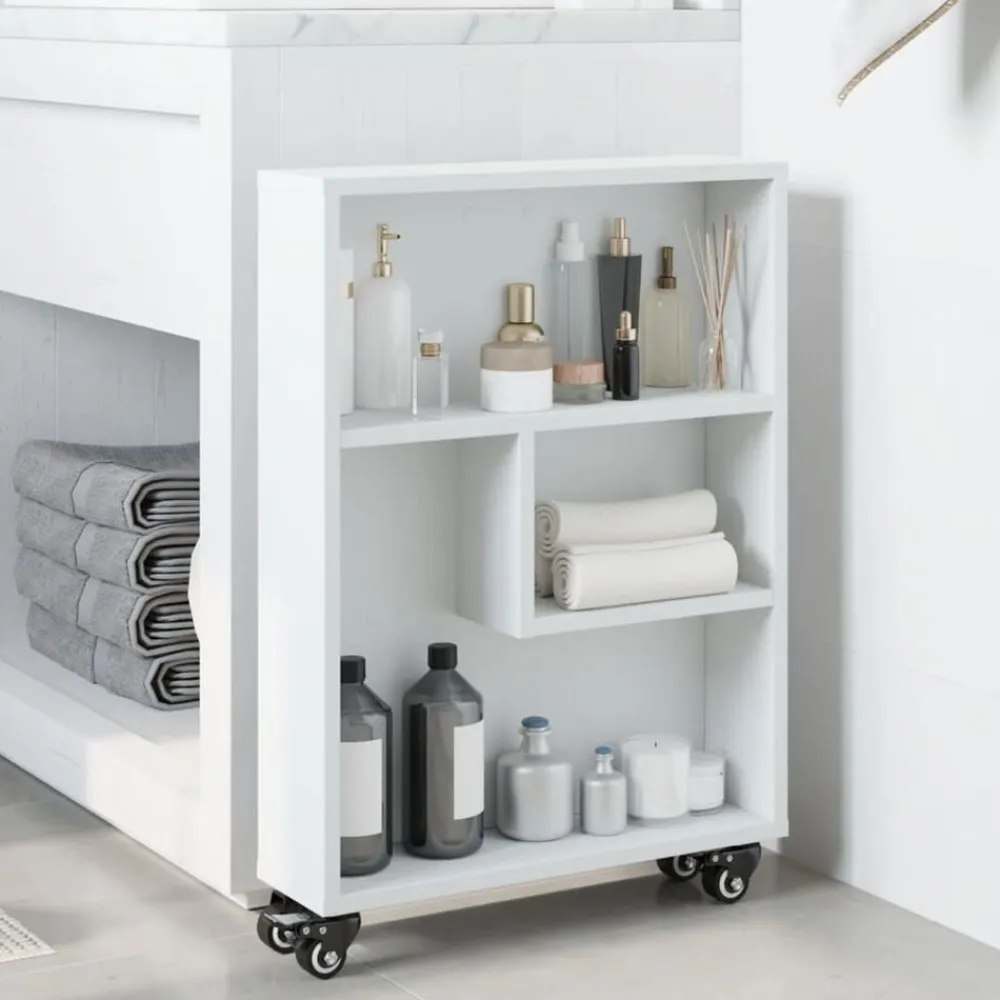vidaXL Estanterías-Carrito de almacenaje estrecho madera 48x13x68 cm