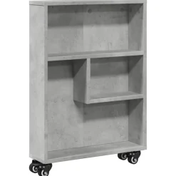vidaXL Estanterías-Carrito de almacenaje estrecho madera gris hormigón 48x13x68 cm