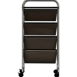 vidaXL Carrito de almacenaje portátil 4 cajones plástico Negro Online