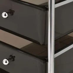 vidaXL Carrito de almacenaje portátil 4 cajones plástico Negro Online