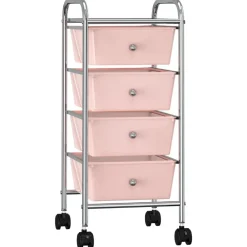vidaXL Herramientas-Carrito de almacenaje portátil 4 cajones plástico