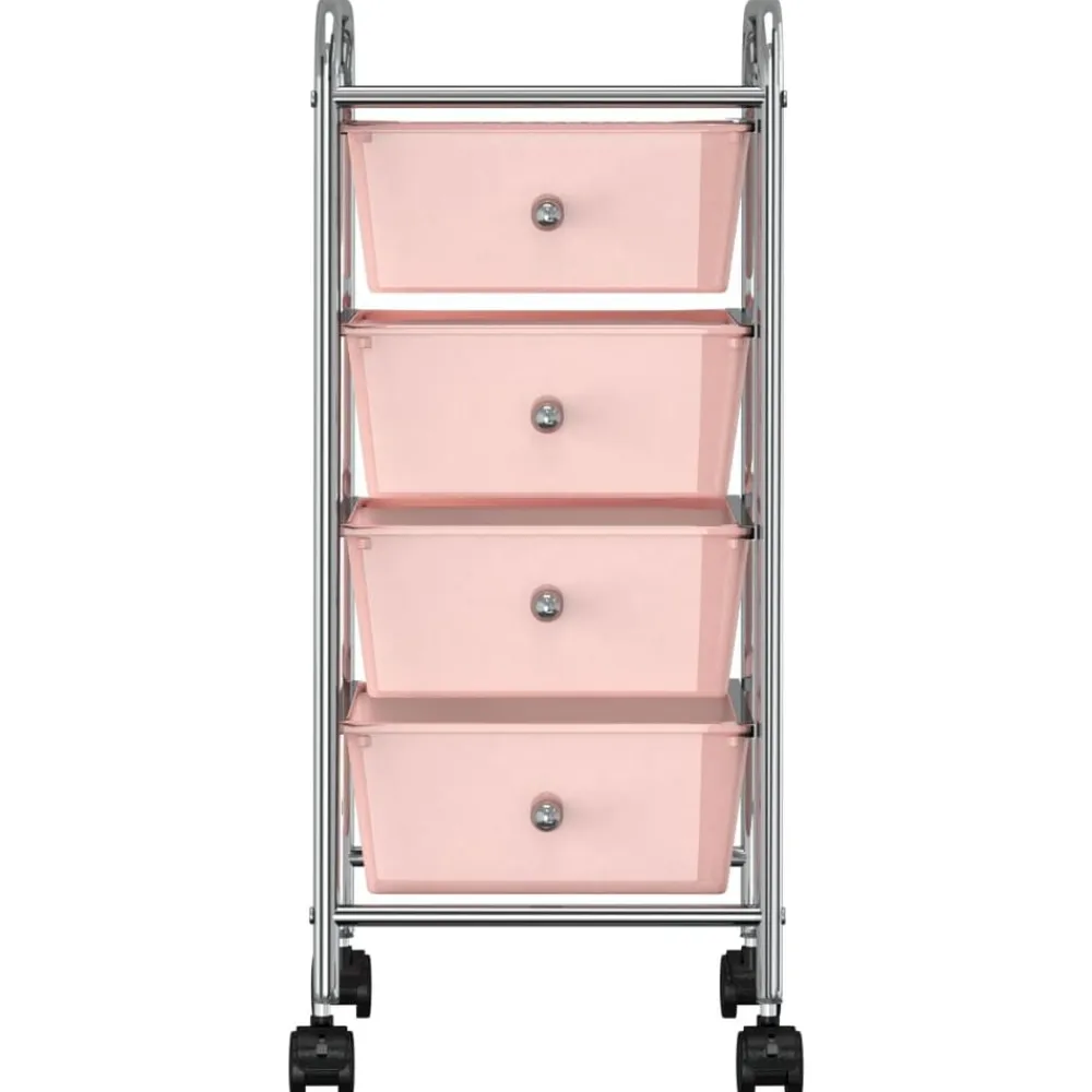 vidaXL Herramientas-Carrito de almacenaje portátil 4 cajones plástico