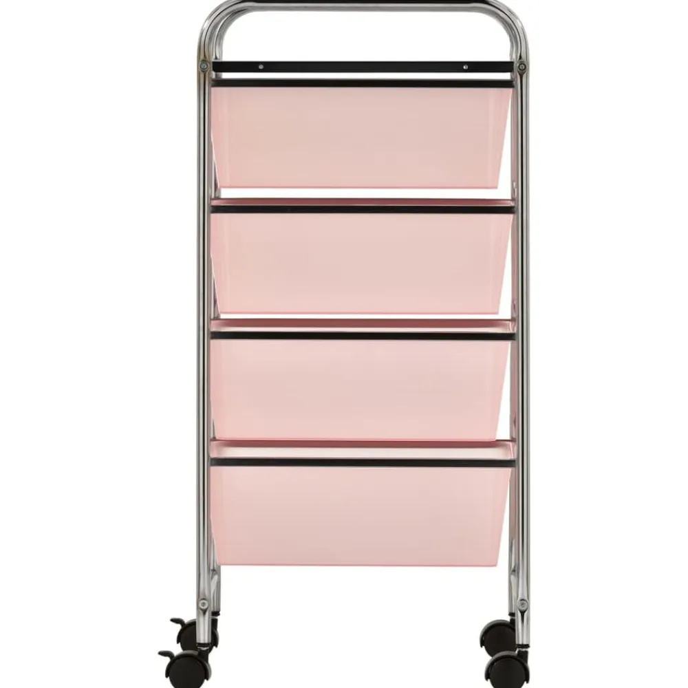 vidaXL Herramientas-Carrito de almacenaje portátil 4 cajones plástico