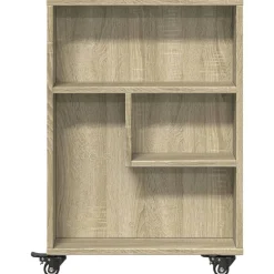 vidaXL Carrito de almacenaje estrecho 48x13x68 cm madera de ingeniería Roble Sonoma Best