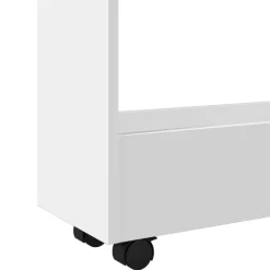 vidaXL Carrito de almacenaje estrecho de 3 niveles de madera de ingeniería blanca Blanco Outlet