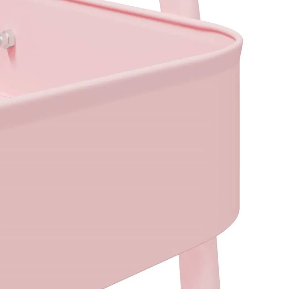 vidaXL Carrito de almacenaje 3 niveles 42x41,5x77 cm acero Rosa