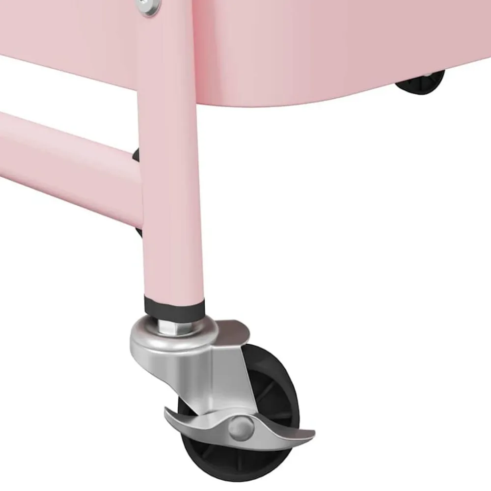vidaXL Carrito de almacenaje 3 niveles 42x41,5x77 cm acero Rosa