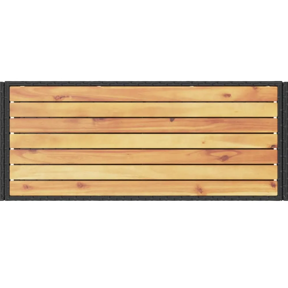 vidaXL Carros E Islas-Carrito de bar 3 niveles ratán PE y madera maciza acacia negro