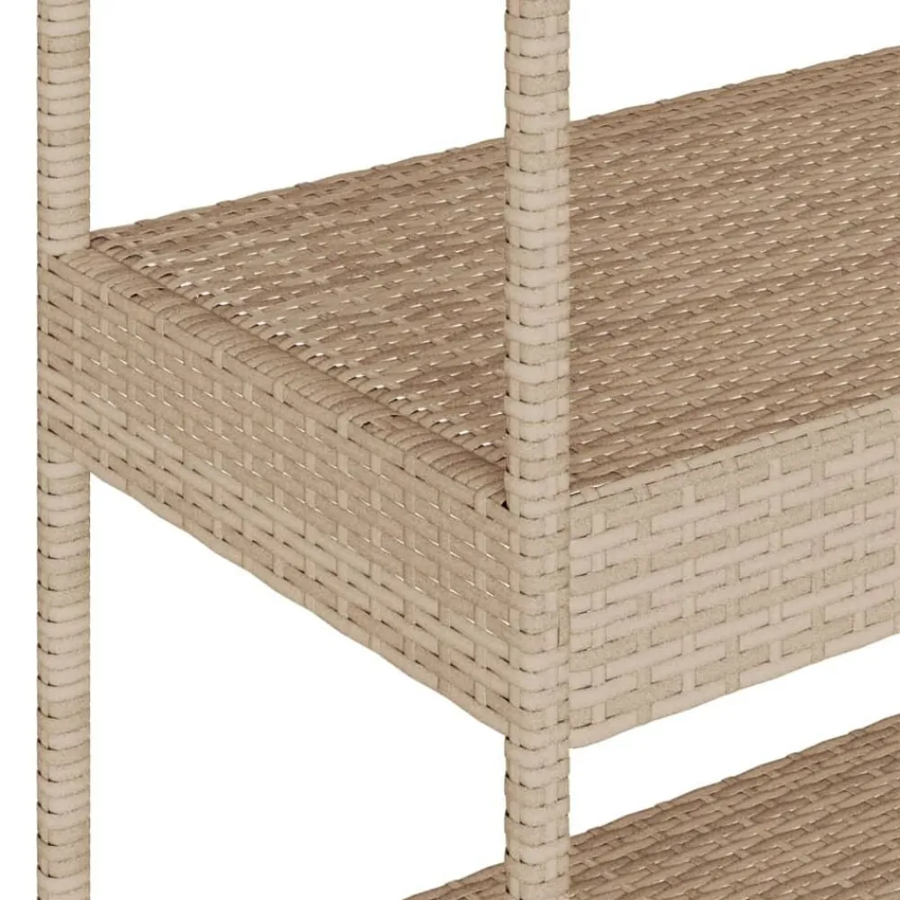 vidaXL Carrito de bar 3 niveles ratán PE y madera maciza acacia beige Beige y marrón Best