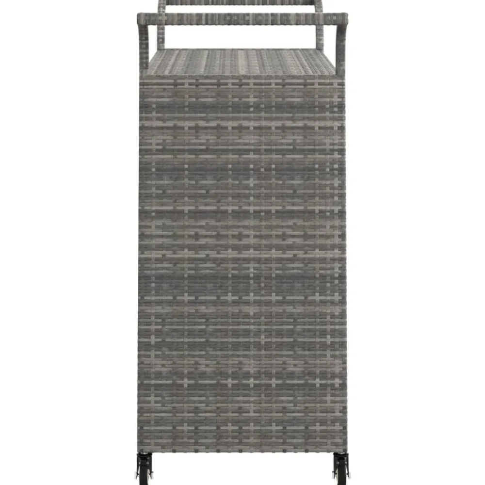 vidaXL Carrito de bar con cajón ratán sintético 100x45x97 cm Gris Online