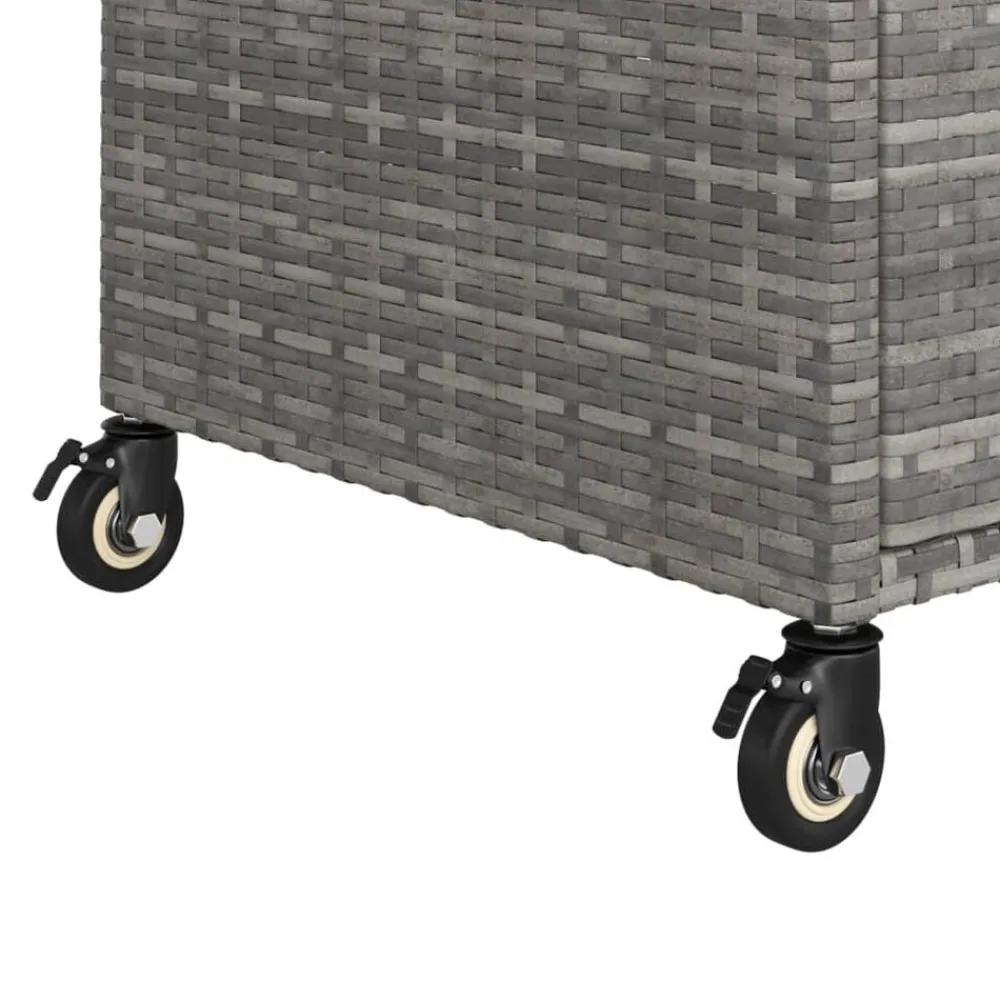 vidaXL Carrito de bar con cajón ratán sintético 100x45x97 cm Gris Online