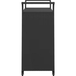 vidaXL Carrito de bar con cajón ratán sintético 100x45x97 cm Negro Best